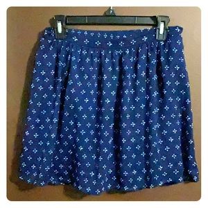 Blue patterned skirt